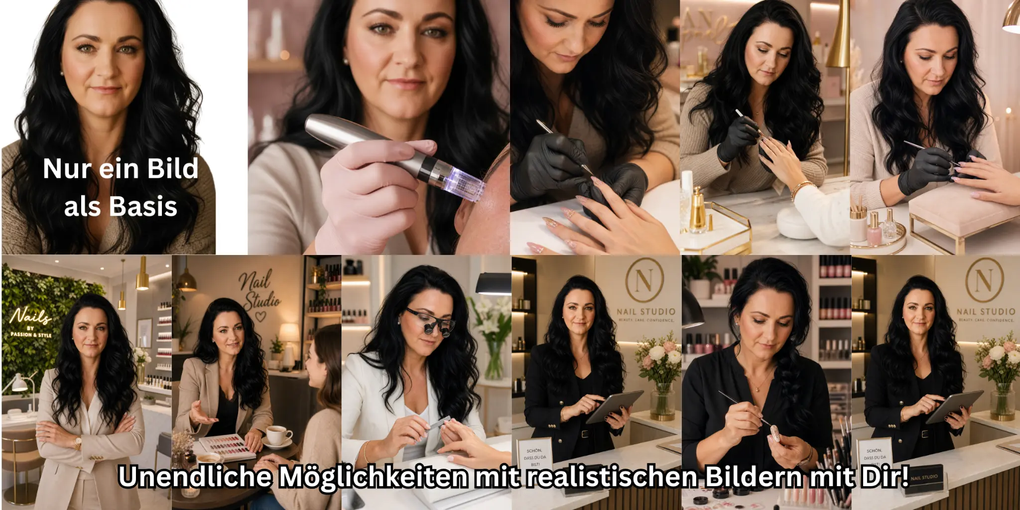 Realistische Bilder von dir mit nur einem Basisbild ohne Fotoshooting