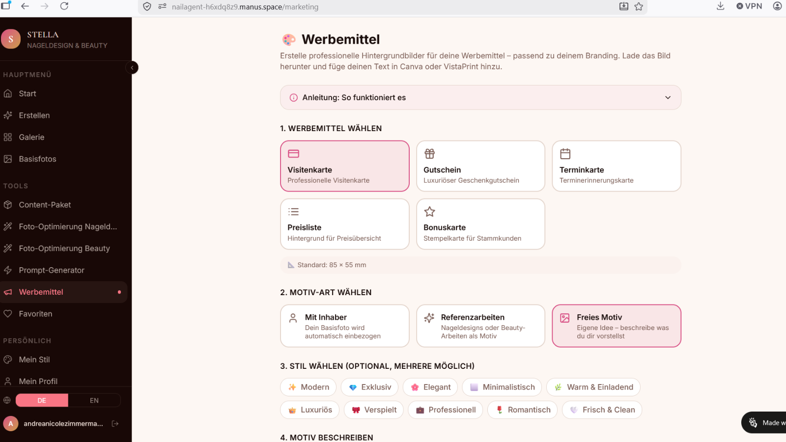 Werbemittel in deinem Branding und Stil